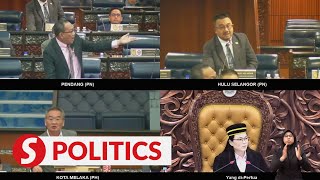 Shouting match erupts in Parliament as NIISe Muhyiddins soninlaw brought up during debates [upl. by Omrellug865]