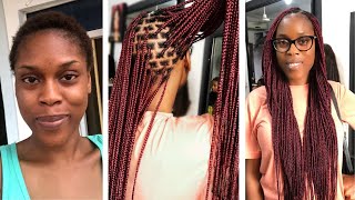 2020 KNOTLESS BRAIDS ON VERY SHORT 4C HAIR IN NIGERIA  MY SHORT HAIR TRANSFORMATION [upl. by Hazen]