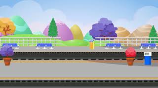 🚂 Cartoon Train Station  Free Cartoon Background Loop Type A1 [upl. by Seldon783]