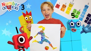 Sporty Stampolines Art Make for Kids  Crafts for Kids  Learn to Count 123  Numberblocks [upl. by Brenan]