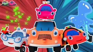 Super Hero Cars  Rescue Team  Car Songs Nursery Rhymes and More for Kids [upl. by Netsirhc617]