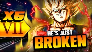 WTF IS THIS 5x Zenkai Buffed ULTRA Majin Vegeta Dragon Ball LEGENDS [upl. by Einomrah203]