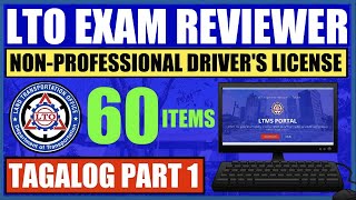 NEW LTO EXAM REVIEWER PART 1 TAGALOG  NONPROFESSIONAL DL  LTMS PORTAL EXAM [upl. by Notsua104]