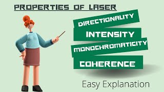 Properties of Laser  Directionality  Intensity Monochromaticity  Coherence  Laser Physics [upl. by Ennasus554]