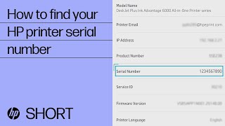 How to find your HP printer serial number  HP Support [upl. by Olegnaleahcim]