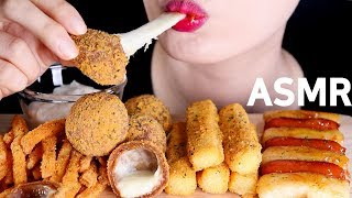 ASMR Cheese ballCheese stickFrench fries etceating sounds MUKBANG뿌링사이드메뉴 먹방咀嚼音チーズボールとチーズスティックetc [upl. by Buna458]