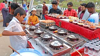 Tasty Egg Chitoi Pitha with 16 Unique Vorta  Bangladeshi Street Food [upl. by Solahcin149]