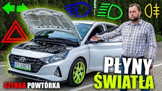 ŚWIATŁA I PŁYNY w HYUNDAI i20  POWTÓRKA PRZED EGZAMINEM NA PRAWO JAZDY KATEGORIA B  ZADANIE WORD [upl. by Mountfort]