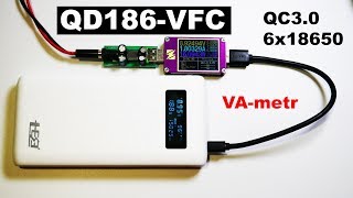 QD186VFC качественный KIT повербанк 6х18650 QC30 VAметр Tezet QiDian [upl. by Des893]