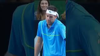 Djokovic imitates Nadal in Del Potro exhibition match tennis 2024 usa uk españa serbia [upl. by Havener]