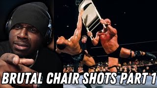 WWE BRUTAL CHAIR SHOTS REACTION [upl. by Dahc742]