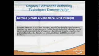 Cognos Report Studio Conditional DrillThrough [upl. by Keheley]