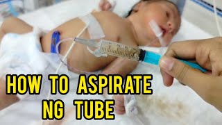 HOW TO ASPIRATE NASOGASTIC NG TUBE  HOW TO ASPIRATE OG TUBE  NEWBORN  NICU [upl. by Aicilf]