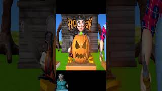 Scary Teacher 3D vs Squid Game Cut Pumpkin Face Mask Halloween Challenge shorts [upl. by Minsat631]