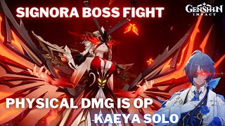 Genshin Impact  FIRST EVER SOLO Kaeya  Lv93 Signora Boss Fight [upl. by Htebazileyram]