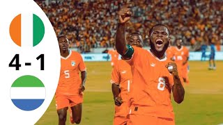 CÔTE DIVOIRE VS SIERRA LEONE  4  1  HIGHLIGHTS amp GOALS  CAN MAROC 2025 [upl. by Etteloc]