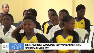 GOLD MEDAL WINNING OLYMPIAN BOOSTS SPORTS ACADEMY [upl. by Inoj]