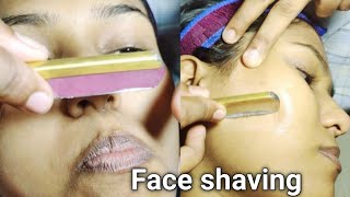 Face shaving by straight razor।face shaving shaving hairremoval juthikasmakeover [upl. by Yreneh]