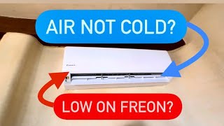 HOW TO TELL IF AIR CONDITIONER IS LOW ON FREON AIR NOT COLD CLEAN THE FILTERS [upl. by Adyam]