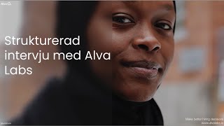 Strukturerad intervju med Alva Labs [upl. by Ettegdirb676]