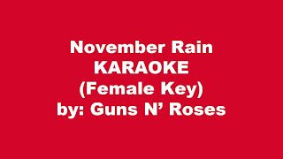 Guns N Roses November Rain Karaoke Female Key [upl. by Eckardt]