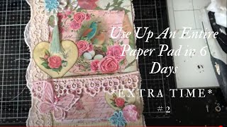 Use Up 12 x 12 Paper Pad EXTRA TIME 2  Decorating Accordion Junk Journal [upl. by Aihc95]