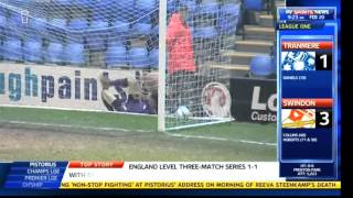 Gary Roberts scores from way inside his own half for Swindon at Tranmere [upl. by Martella]