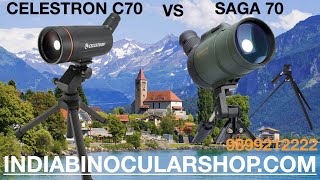 Powerful spotting scope celestron c70 vs saga 2575x70mm spotting scope astronomy  reviews images [upl. by Sellers]