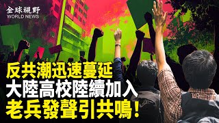 大陸爆發反共潮！高校接連加入抗爭隊伍 老兵發聲滅貪官 網絡一呼百應 中共高層慌了【全球視野】 [upl. by Norok]