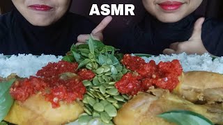 ASMR PAHA AYAM GORENG SAMBAL KEMANGI LALAPAN PETAI CHINA MENTAH [upl. by Zandt]