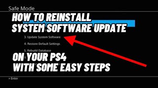 How To Reinstall System Software On PS4 With USB Some Easy Steps [upl. by Ahsanat958]