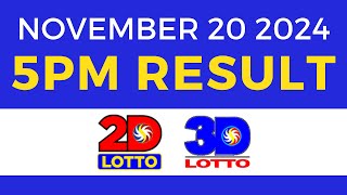 5pm Lotto Result Today November 20 2024  PCSO Swertres Ez2 [upl. by Bonner840]