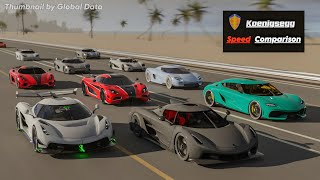 Koenigsegg Speed Evolution Comparison 3D  Fastest Koenigsegg 3d comparison [upl. by Ytirev969]