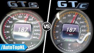 Mercedes AMG GT S vs GT C ACCELERATION amp POV on AUTOBAHN by AutoTopNL [upl. by Alram]