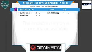 Mulgrave 1st XI v Richmond City 1st XI [upl. by Eldrida]