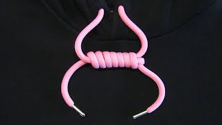 How to tie hoodie strings together for beginners Decorative hoodie knots diy tutorial [upl. by Ennayd]