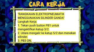 RANGKAIAN ELEKTROPNEUMATIK MENGGUNAKAN SILINDER GANDA [upl. by Nirol]