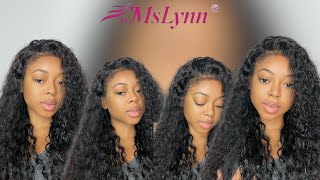 MsLynn Hair Review  Kinky Edges 13X4 Lace Frontal Water Wave Wig [upl. by Allyson]