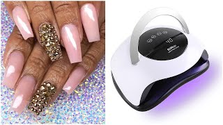 SUNUV 120W LAMP Cures 85 Faster Acrylic Blingy Nails Start to Finish [upl. by Clementi707]