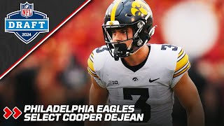 Philadelphia Eagles Select CB Cooper DeJean  2024 NFL Draft  PFF [upl. by Codi]