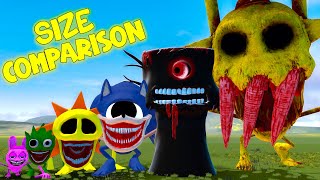 NEW SIZE COMPARISON HORROR SPRUNKI TAPES FAMILY in Garrys Mod [upl. by Nahttam565]