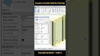 Create a Curtain Wall for Fencing  Facade in Revit  Part 1 revit shorts [upl. by Carin966]