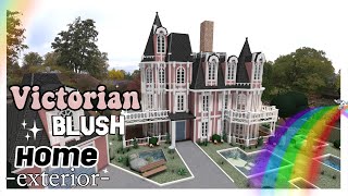 aesthetic Blush Victorian Home  Welcome to Bloxburg  SpeedBuild [upl. by Nagar]