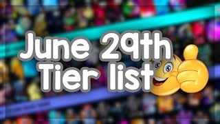 YBA June 29th Tier List [upl. by Pegma]