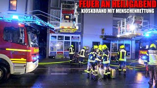 KIOSKBRAND MIT MENSCHENRETTUNG  3 Verletzte  Berufs amp Freiwillige Feuerwehr Gelsenkirchen [upl. by Janey794]