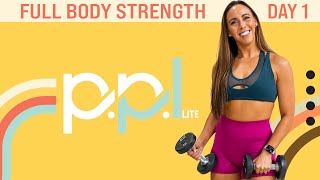 ATHOME STRONG Dumbbell Only Full Body Strength Workout  PPL  Day 1 [upl. by Ecnav]