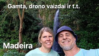 Madeira Keletas krioklių Salos gamta Daug drono vaizdo Atostogų video Waterfall [upl. by Gies359]