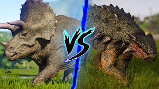 Triceratops VS Ankylosaurus  Who Wins ⚔️🔥 [upl. by Sadick]