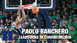 Paolo Banchero Leads Duke In Convincing Win [upl. by Cointon]