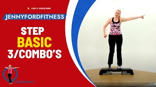 Step Aerobics Basic with 3 Combos  Fitness Cardio Workout  45 Min  JENNY FORD [upl. by Clorinde885]